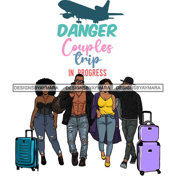 Couples Vacation Getaway Friends Having Fun Trip Lifestyle White Background SVG JPG PNG Vector Clipart Cricut Silhouette Cut Cutting