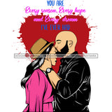 Valentine's Day Black Beautiful Couple Relationship Goals Soulmate Boyfriend Girlfriend Wife Husband African Ethnicity Love Happiness Woman Man SVG Cutting Files For Silhouette Cricut and More!