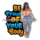 Sexy Voluminous Afro Woman Body Positivity Quote Attractive Self Love Illustration SVG JPG PNG Vector Clipart Cricut Silhouette Cut Cutting
