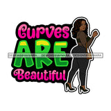 Sexy Voluminous Afro Woman Body Positivity Quote Beautiful Curves Illustration SVG JPG PNG Vector Clipart Cricut Silhouette Cut Cutting