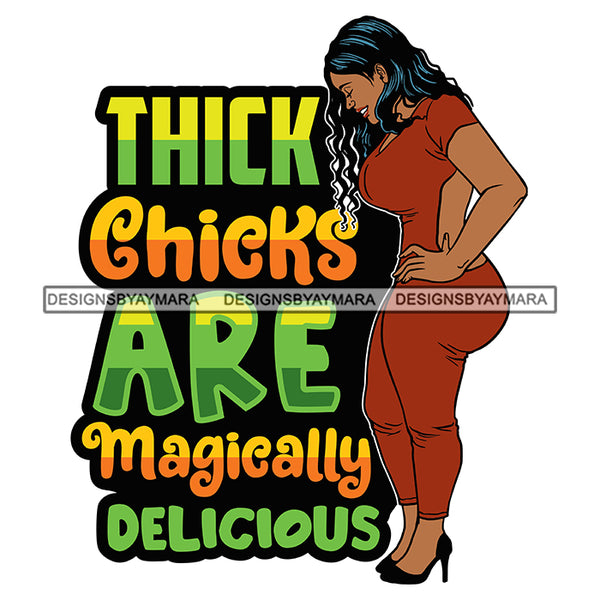 Sexy Voluminous Afro Woman Body Positivity Quote Sensual Curvaceous Illustration SVG JPG PNG Vector Clipart Cricut Silhouette Cut Cutting