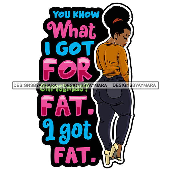 Sexy Voluminous Afro Woman Body Positivity Quote Updo Hairstyle Illustration SVG JPG PNG Vector Clipart Cricut Silhouette Cut Cutting