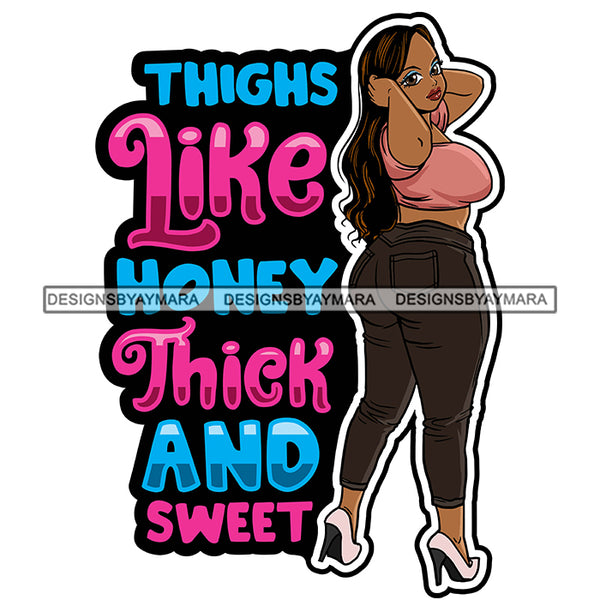 Sexy Voluminous Afro Woman Body Positivity Quote Confident Proud Illustration SVG JPG PNG Vector Clipart Cricut Silhouette Cut Cutting