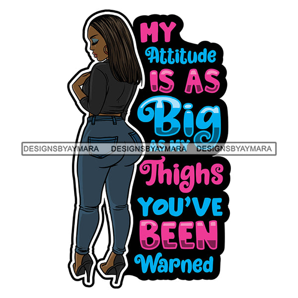 Sexy Voluminous Afro Woman Body Positivity Quote Beautiful Image Illustration SVG JPG PNG Vector Clipart Cricut Silhouette Cut Cutting
