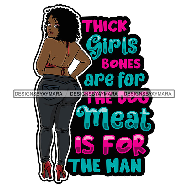 Sexy Voluminous Afro Woman Body Positivity Quote Curly Hairstyle Illustration SVG JPG PNG Vector Clipart Cricut Silhouette Cut Cutting