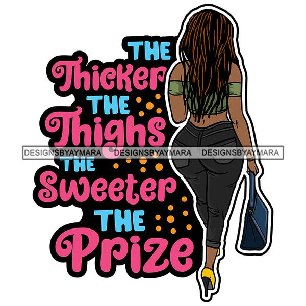 Sexy Voluminous Afro Woman Body Positivity Quote Long Straight Hairstyle Illustration SVG JPG PNG Vector Clipart Cricut Silhouette Cut Cutting