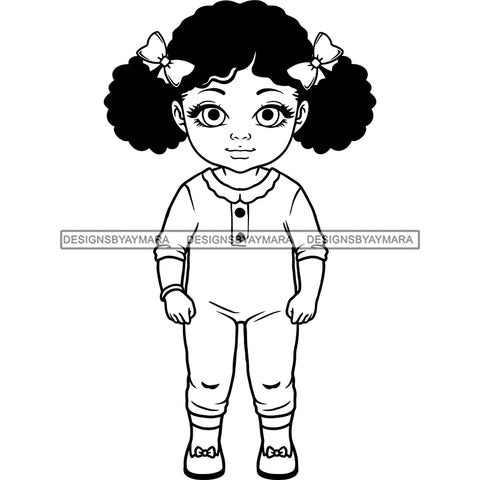 Adorable Baby Girl Afro Puff Child Kids Children Infant Toddler Innocent Love Cute Childhood, Happy Joy Smile SVG JPG PNG Vector Clipart Cricut Silhouette Cut Cutting