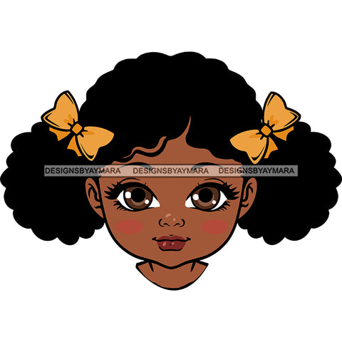 Adorable Baby Girl Afro Puff Child Kids Children Infant Toddler Innocent Love Cute Childhood, Happy Joy Smile SVG JPG PNG Vector Clipart Cricut Silhouette Cut Cutting