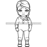 Adorable Baby Girl Wearing Pajamas Child Kids Children Infant Toddler Innocent Love Cute Childhood Happy Joy Smile SVG JPG PNG Vector Clipart Cricut Silhouette Cut Cutting