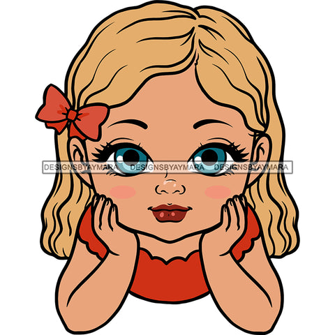 Adorable Baby Caucasian Blonde Girl Child Kids Children Hand In Face Infant Toddler Innocent Love Cute Childhood, Happy Joy Smile SVG JPG PNG Vector Clipart Cricut Silhouette Cut Cutting