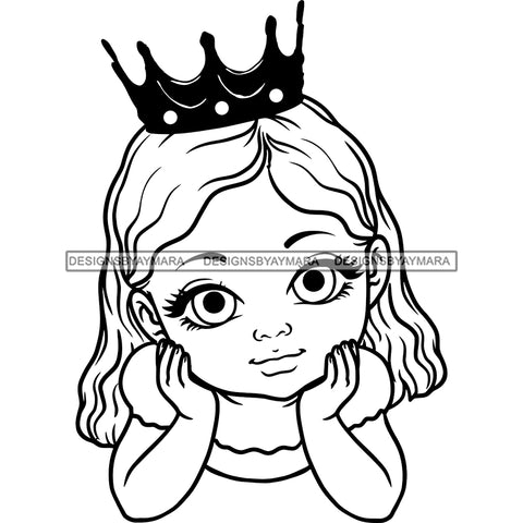 Adorable Baby Girl Little Princess Child Kids Children Infant Toddler Innocent Love Cute Childhood Happy Joy Smile SVG JPG PNG Vector Clipart Cricut Silhouette Cut Cutting