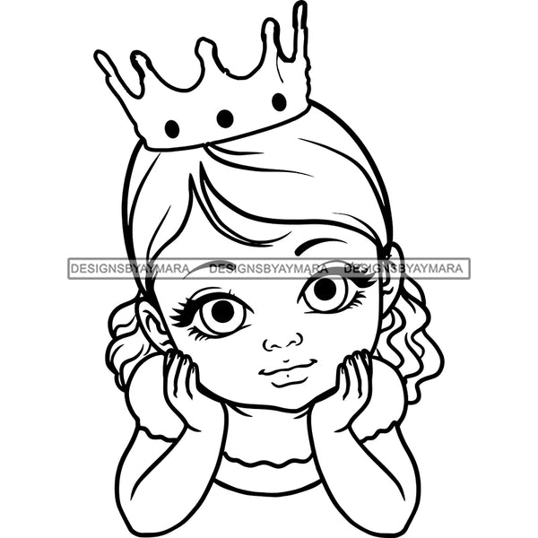 Adorable Baby Girl Little Princess Child Kids Children Infant Toddler Innocent Love Cute Childhood Happy Joy Smile SVG JPG PNG Vector Clipart Cricut Silhouette Cut Cutting