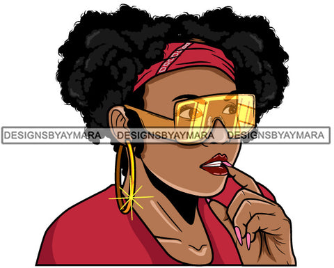 Afro Cute Lola Urban Hipster Girl Big Bamboo Earrings Boss Lady Black Woman Nubian Queen Melanin SVG Cutting Files For Silhouette Cricut and More