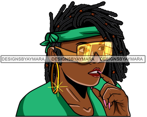 Afro Cute Lola Urban Hipster Girl Big Bamboo Earrings Boss Lady Black Woman Nubian Queen Melanin SVG Cutting Files For Silhouette Cricut and More