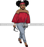 Afro Cute Lola Urban Hipster Girl Big Bamboo Earrings Boss Lady Black Woman Nubian Queen Melanin SVG Cutting Files For Silhouette Cricut and More