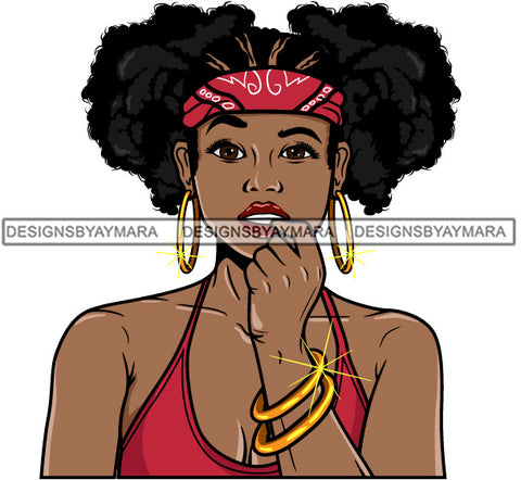 Afro Cute Lola Urban Hipster Girl Big Bamboo Earrings Boss Lady Black Woman Nubian Queen Melanin SVG Cutting Files For Silhouette Cricut and More