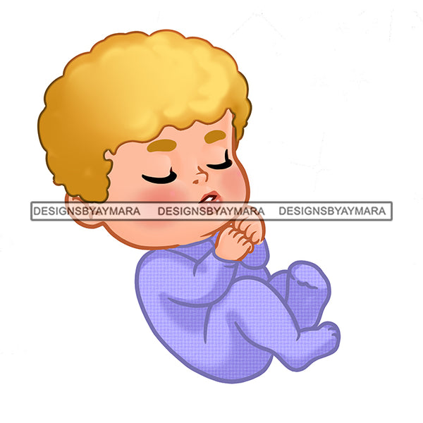 Caucasian Baby Boy In Blue Sleeping Blonde  JPG PNG  Clipart Cricut Silhouette Cut Cutting