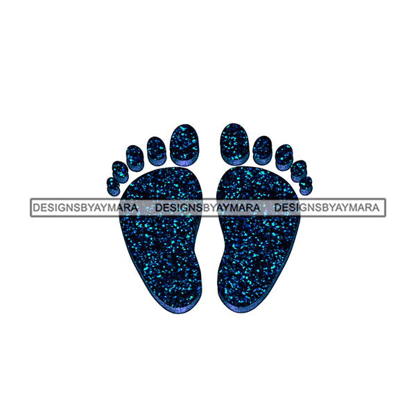 Blue Glitter Baby Feet JPG PNG  Clipart Cricut Silhouette Cut Cutting