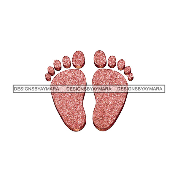 Pink Glitter Baby Feet JPG PNG  Clipart Cricut Silhouette Cut Cutting