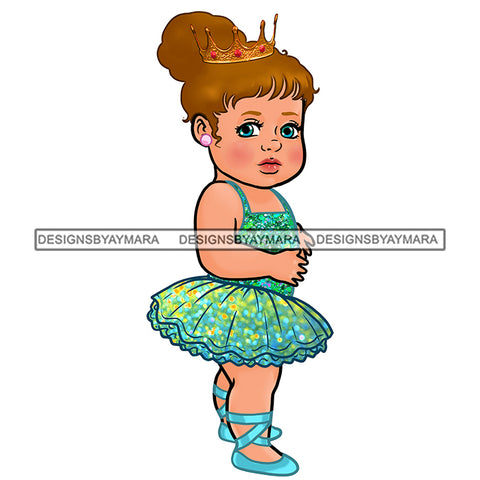 Caucasian Baby Princess Girl In Ballet Outfit JPG PNG  Clipart Cricut Silhouette Cut Cutting