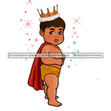 Caucasian Baby Boy Prince In Red Cape Gold Crown JPG PNG  Clipart Cricut Silhouette Cut Cutting