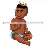 Cute Melanin Baby Boy In Blue  JPG PNG  Clipart Cricut Silhouette Cut Cutting