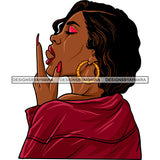Sexy Afro Beauty Rapper Profile Urban Street Tongue Outside Hoop Earrings Fashion Style SVG JPG PNG Vector Clipart Cricut Silhouette Cut Cutting