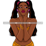 Sexy Afro Beauty Rapper Urban Street Two Piece Bikini Long Pigtails Hairstyle SVG JPG PNG Vector Clipart Cricut Silhouette Cut Cutting
