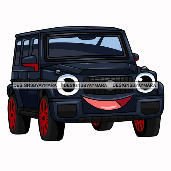 Automobile Cartoon Character Caricature Driver Transportation Illustration SVG JPG PNG Vector Clipart Cricut Silhouette Cut Cutting