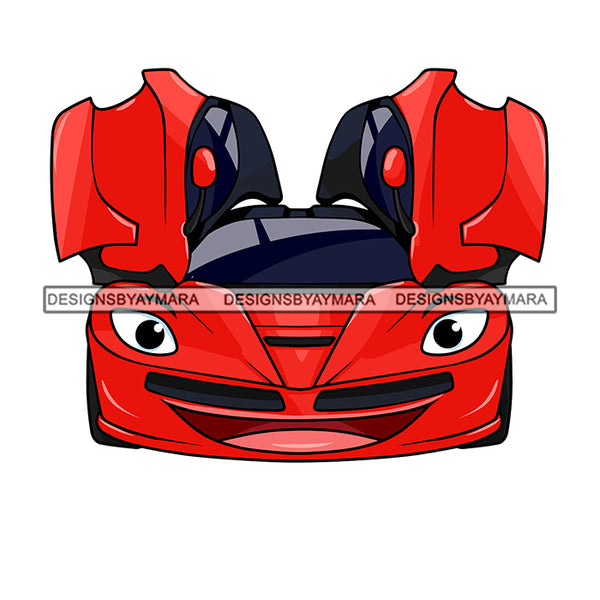 Gorgeous Car Cartoon Character Automobile Luxurious Machine Speed Illustration SVG JPG PNG Vector Clipart Cricut Silhouette Cut Cutting