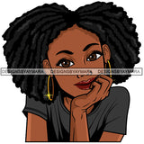 Cute Lola Smiling Portrait Lovely Positive Attitude Puffy Afro Twist Hairstyle SVG JPG PNG Vector Clipart Cricut Silhouette Cut Cutting