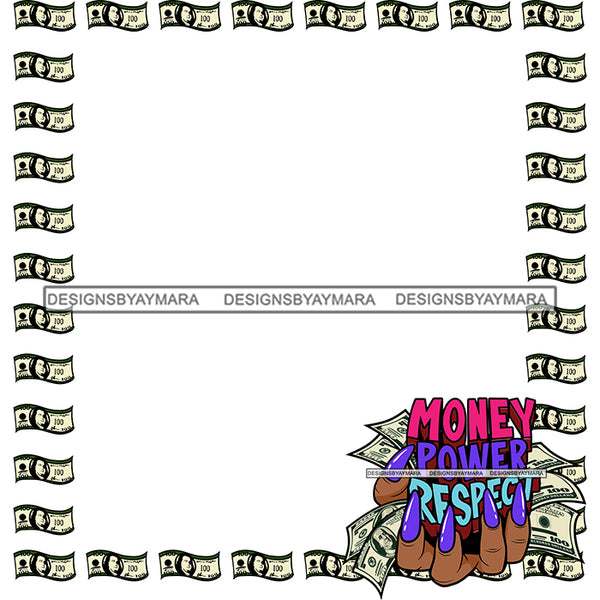 Money Power Banner Frame Decoration Advertising Sign Design Element Blank Poster Logo Illustration SVG JPG PNG Vector Clipart Cricut Silhouette Cut Cutting