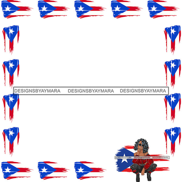 Puerto Rico Diva Banner Frame Decoration Advertising Sign Design Element Blank Poster Logo Illustration SVG JPG PNG Vector Clipart Cricut Silhouette Cut Cutting