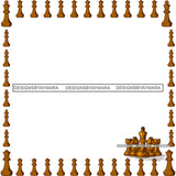 Chess Game Banner Frame Decoration Advertising Sign Design Element Blank Poster Logo Illustration SVG JPG PNG Vector Clipart Cricut Silhouette Cut Cutting