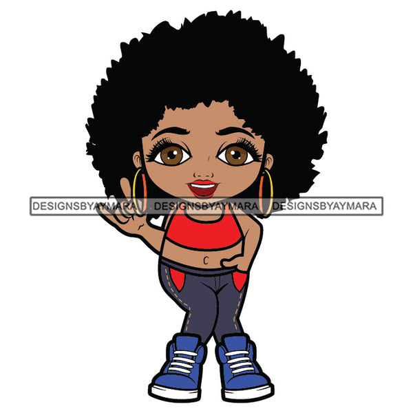 Sexy Curvy Afro Lili Woman Hip Hop Fashion Urban Hipster Girl Joggers Sneakers Swag Fashion SVG JPG PNG Vector Clipart Cricut Silhouette Cut Cutting