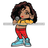 Singer Hip Hop Fashion Afro Lili Woman Microphone Urban Hipster Girl Joggers Sneakers Swag Fashion SVG JPG PNG Vector Clipart Cricut Silhouette Cut Cutting