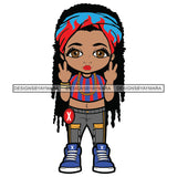 Afro Lili Woman Hip Hop Fashion Dreadlocks Hair Headband Urban Hipster Girl Joggers Sneakers Swag Fashion SVG JPG PNG Vector Clipart Cricut Silhouette Cut Cutting