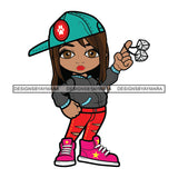 Cute Afro Lili Woman Gangster Baseball Cap Dice Keychain Hip Hop Fashion Urban Hipster Girl Joggers Sneakers Swag Fashion SVG JPG PNG Vector Clipart Cricut Silhouette Cut Cutting