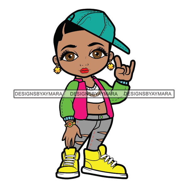 Swag Cute Afro Lili Baseball Cap Hat Short hair Woman Gangster Urban Hip Hop Fashion Hipster Girl Joggers Sneakers Fashion SVG JPG PNG Vector Clipart Cricut Silhouette Cut Cutting