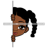 Peek a Boo Cute Black Girl Peeking Braids Hiding Child Children Joy Melanin Nubian Black Girl Magic SVG JPG PNG Vector Clipart Cricut Silhouette Cut Cutting