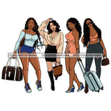 Best Friends Amigas Getaway Travel Buddies Trip Vacation Traveling Melanin Nubian Black Girl Magic SVG JPG PNG Vector Clipart Cricut Silhouette Cut Cutting