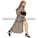 Fashion Woman Winter Outfit Classy Lady Caucasian SVG JPG PNG Vector Clipart Cricut Silhouette Cut Cutting