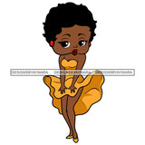 Black Betty Boo Sexy Sassy Yellow Dress Melanin Nubian Black Girl Magic SVG JPG PNG Vector Clipart Cricut Silhouette Cut Cutting