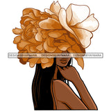 Woman Orange Flower Head Long Hair Melanin Nubian Black Girl Magic SVG JPG PNG Vector Clipart Cricut Silhouette Cut Cutting