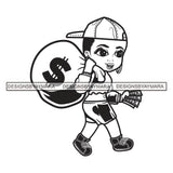 Afro Cute Lola Town boy Girl Baseball Cap Caring Bag Of Money Hustler Melanin Gangster Woman Money Maker Independent Business Girl Cash Money Dollar Sign Designs For T-Shirt and Other Products SVG PNG JPG Cutting Files For Silhouette Cricut and More!