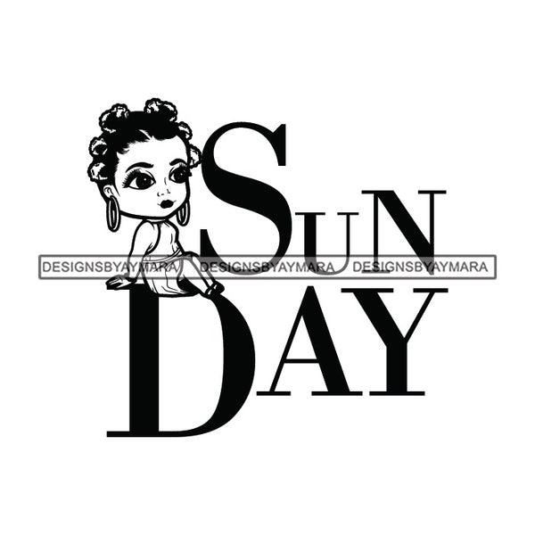 Sunday Diva Weeks Day Queen Beautiful Woman Fashion Model Classy Glamour Swag SVG JPG PNG Vector Clipart Cricut Silhouette Cut Cutting