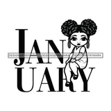 January Diva Month Year Birthday Queen Beautiful Woman Fashion Model Classy Glamour Swag SVG JPG PNG Vector Clipart Cricut Silhouette Cut Cutting