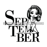 September Diva Month Year Birthday Queen Beautiful Woman Fashion Model Classy Glamour Swag SVG JPG PNG Vector Clipart Cricut Silhouette Cut Cutting