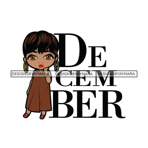 December Diva Month Year Birthday Queen Beautiful Woman Fashion Model Classy Glamour Swag SVG JPG PNG Vector Clipart Cricut Silhouette Cut Cutting