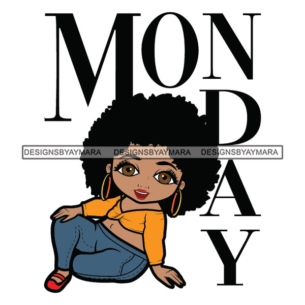 Monday Diva Weeks Day Queen Beautiful Woman Fashion Model Classy Glamour Swag SVG JPG PNG Vector Clipart Cricut Silhouette Cut Cutting